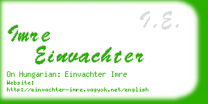 imre einvachter business card